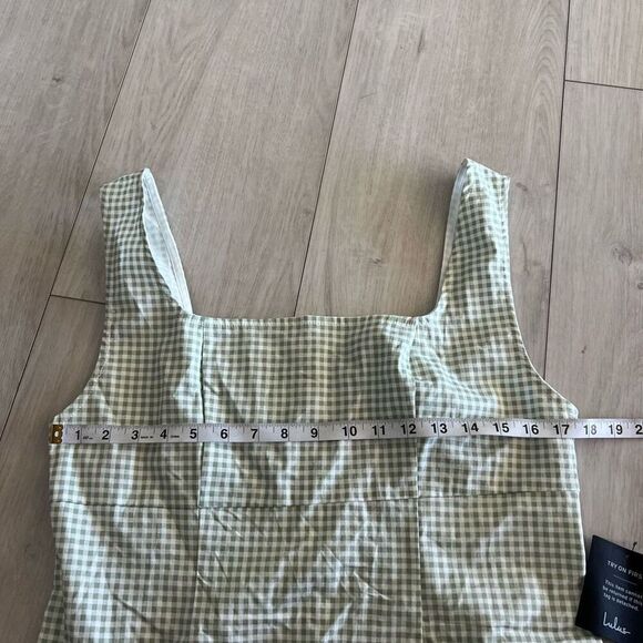 Lulus Green Gingham Mini Dress size XL - Picture 3 of 8